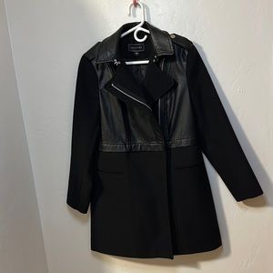 Methaphor black faux leather lined trench coat 10